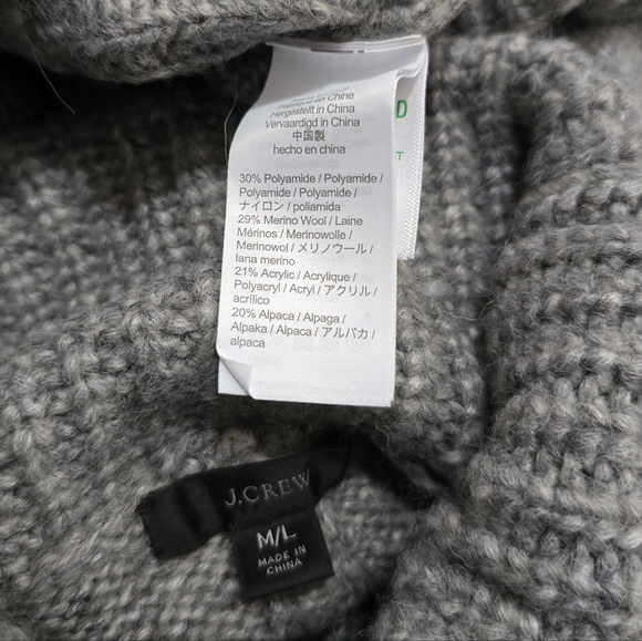 🔴J. Crew Wool Blend Oversized Chunky Cowl Neck Sweater Poncho - Picture 8 of 8